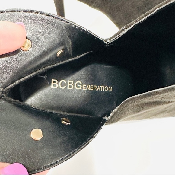 BCBGeneration Lexi Black Ankle Charm Heeled Stiletto Booties - Picture 5 of 7